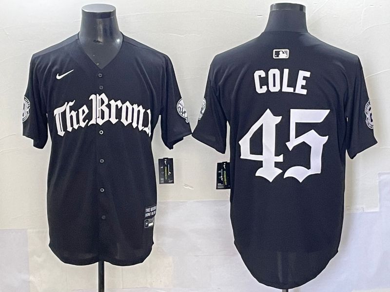 Men 2025 New York Yankees 45 Cole Black Five generations Joint Name Nike MLB Jersey style 1